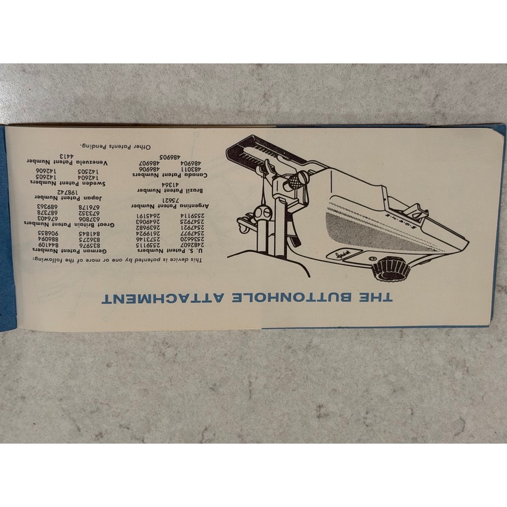 Vintage Greist Automatic Buttonholer, Style #1 1956, with Templates and box - Picture 13 of 13